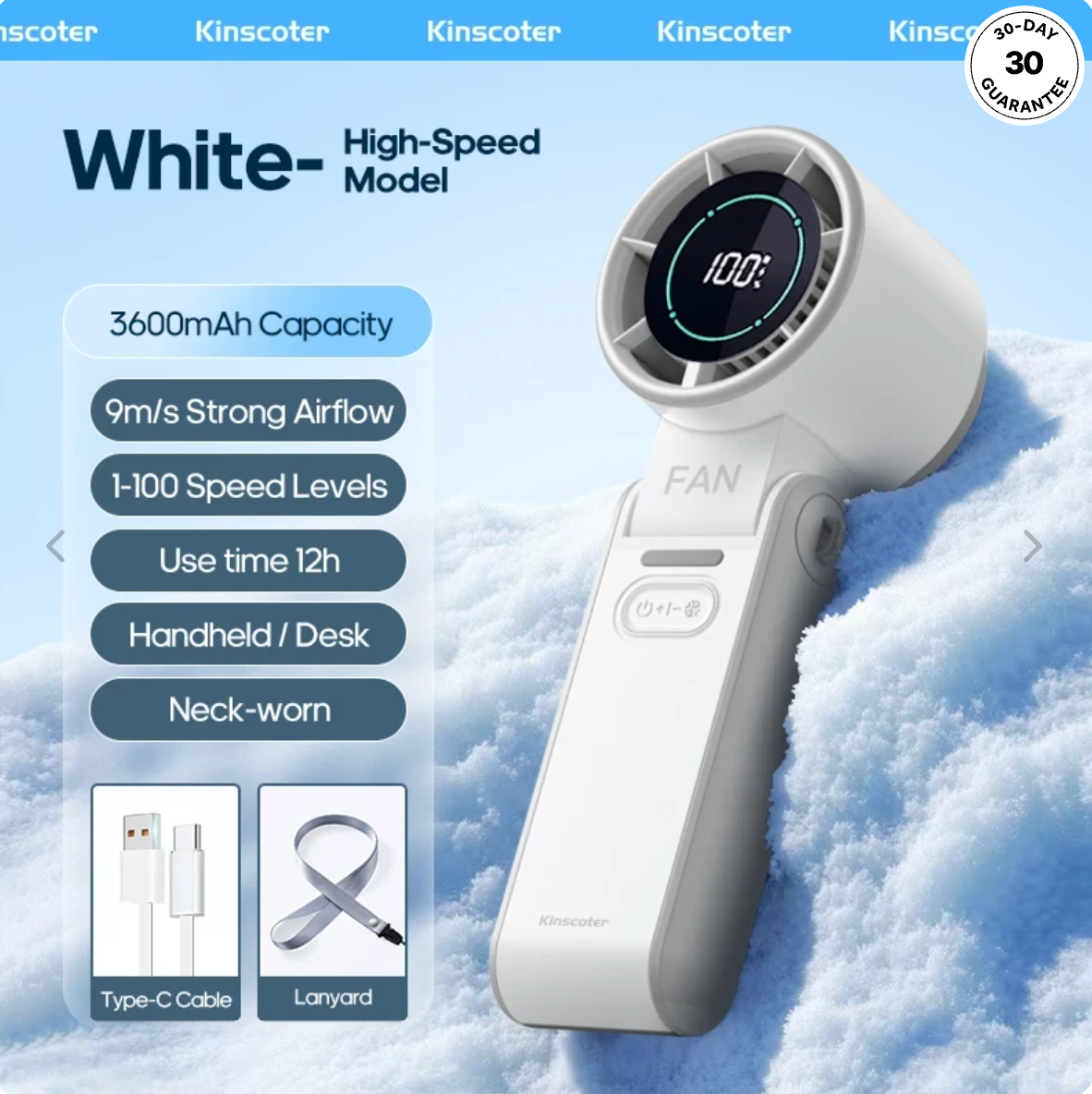 Portable Rechargeable Turbo Cooling Fan